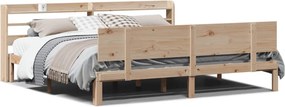 vidaXL Bed Frame 2 τμχ. Φυσικό 200 x 200 cm Solid pine wood, Plywood