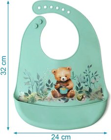 Σαλιάρα Σιλικόνης 4+ Μηνών (24x32) Kiokids Little Bear 3738