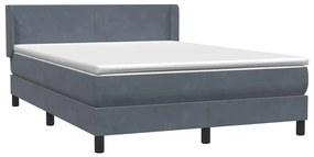 vidaXL Κρεβάτι Boxspring με Στρώμα Σκούρο Γκρι 160x210 εκ. Βελούδινο