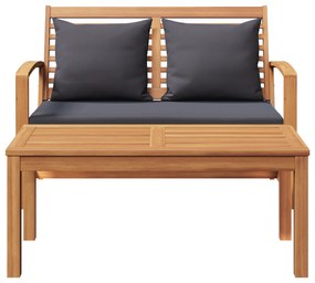 vidaXL Παγκάκι κήπου Φυσικό 110 x 64 x 76.5 εκ Μασίφ ξύλο teak