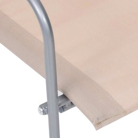 vidaXL Σαλόνι Κήπου Σετ 4 Τεμαχίων Κρεμ από Ύφασμα &amp; Ατσάλι