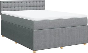 vidaXL Κρεβάτι Boxspring με Στρώμα Αν. Πράσινο 160x200εκ Υφασμάτινο