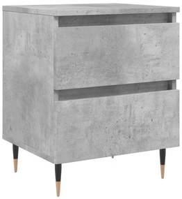 vidaXL Κομοδίνο Γκρι Σκυροδέματος 40x35x50 εκ. από Επεξεργασμένο Ξύλο