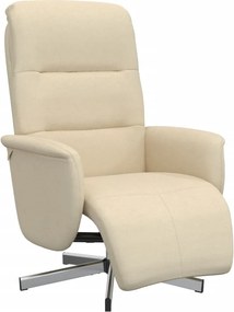 vidaXL Πολυθρόνα Ανακλινόμενη Κρεμ Υφασμάτινη με Υποπόδιο