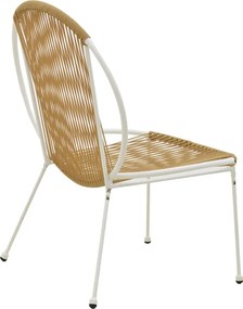 Καρέκλα Dapper pakoworld λευκό μέταλλο-pe φυσικό 64.5x71x92.5εκ