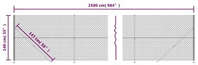 Συρματόπλεγμα Περίφραξης Ανθρακί 1,4 x 25 μ. με Βάσεις Φλάντζα - Ανθρακί