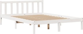vidaXL Σκελετός Κρεβ. Χωρίς Στρώμα Λευκό 160x200 εκ Μασίφ Πεύκο