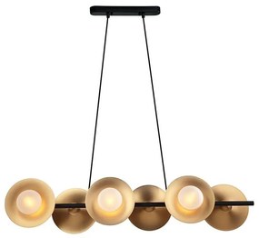 Φωτιστικό Οροφής - Ράγα HL4326P100BB 6ΧG9 100X27ΧΗ118 Brass-Black Aca Decor Metal, Glass