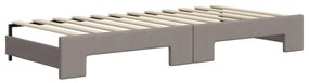 vidaXL Καναπές Κρεβάτι Συρόμενος Taupe 90x200 εκ. Ύφασμα &amp; Συρτάρια