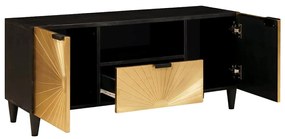 vidaXL Ντουλάπι TV Μαύρο και Χρυσό 105 x 33 x 46 εκ Μασίφ ξύλο μάνγκο