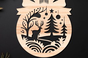 Σετ των 3 Intra απο ξύλο plywood 3mm-4mm πάχος Χριστουγεννιάτικο Στολίδι Δίασταση 8x8 cm INTRAFABR-110144912