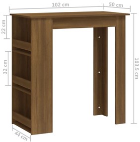vidaXL Τραπέζι Μπαρ με Ράφια Sonoma Δρυς 102x50x103,5 εκ. Επεξ. Ξύλο