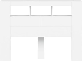 vidaXL Κεφαλάρι Κρεβατιού με LED Λευκό 140x18,5x103,5 εκ Επεξεργ. Ξύλο