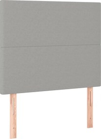 vidaXL Κρεβάτι Boxspring με Στρώμα Ανοιχτό Γκρι 80x200 εκ. Υφασμάτινο