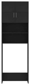 vidaXL Ντουλάπι Πλυντηρίου Μαύρο 64 x 25,5 x 190 εκ. από Μοριοσανίδα