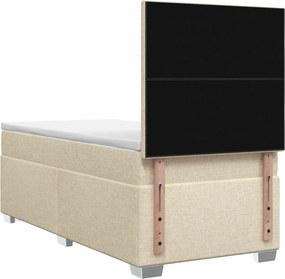 vidaXL Κρεβάτι box spring με στρώμα Κρεμ 100 x 200 cm Ύφασμα