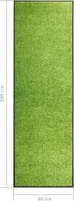 vidaXL Πατάκι Εισόδου Πλενόμενο Πράσινο 60 x 180 εκ.