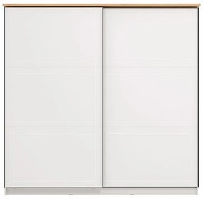 Ντουλάπα Valencia 220 Λευκό - Artisan Oak - Λευκό Μάτ 220x62.5x214 εκ. 220x62.5x214 εκ.