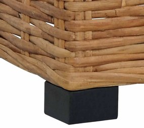 vidaXL Κάθισμα-Υποπόδιο από Γνήσιο Ρατάν με Μαξιλάρι