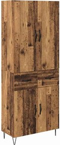 vidaXL Highboard 2 pcs Παλιό ξύλο 69,5 x 34 x 180 εκ.