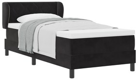 vidaXL Κρεβάτι με Στρώμα Μαύρο 90x190 εκ Βελούδο
