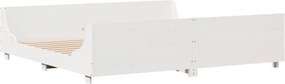 vidaXL Σκελετός Κρεβ. Χωρίς Στρώμα Λευκό 200x200 εκ Μασίφ Πεύκο