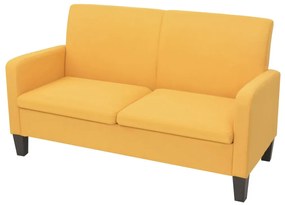 vidaXL Καναπές Διθέσιος Κίτρινος 135 x 65 x 76 εκ.
