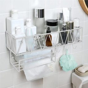 Μεταλλικο Ράφι Τοίχου 40.5x12x23cm Άσπρο ή Μαύρο - Άσπρο