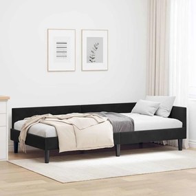 vidaXL Πλαϊνό Κρεβάτι Μαύρο 100 x 200 cm Βελούδο και Στιβαρή ξυλεία