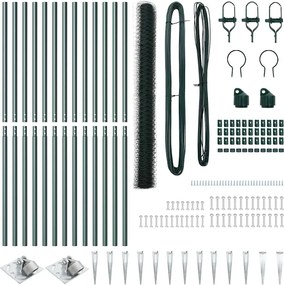 vidaXL Στύλος Περιφράξεων Πράσινο 25 x 1,6 μ (36 χλστ πλέγμα)