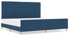 vidaXL Κρεβάτι  Μπλε 200x200 εκ. Υφασμάτινο