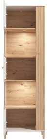 Βιτρίνα Μονόφυλλη Belfort 1K VS1 Cashmere - Artisan Oak 60x40x193εκ