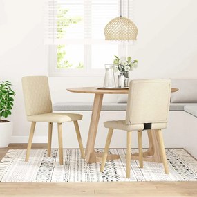 vidaXL Καρέκλες Τραπεζαρίας 2 τεμ. Κρεμ Υφασμάτινες