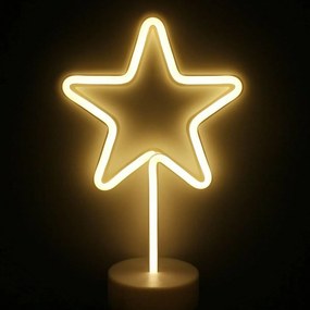 Επιτραπέζιο Διακοσμητικό Φωτιστικό Neon σε Κίτρινο Χρώμα