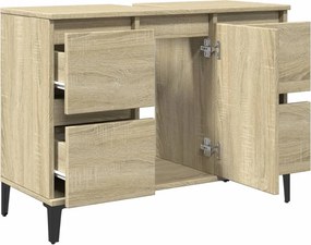 vidaXL Ντουλάπι Νιπτήρα Sonoma Δρυς 80x33x60 εκ. Επεξεργασμένο Ξύλο