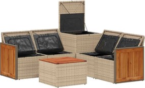 vidaXL Σετ Καναπέ 6 τμχ. Μπεζ και Κρέμ 55 x 55 x 37 εκ