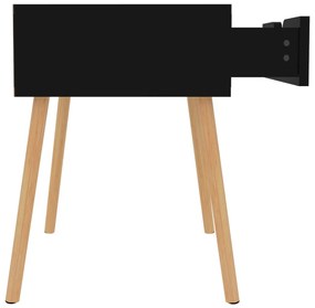 vidaXL Κομοδίνα 2 τεμ. Γυαλιστερό Μαύρο 40x40x56 εκ. από Επεξ. Ξύλο