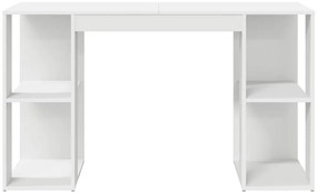 vidaXL Γραφείο με Αποθήκευση με ράφι Λευκό 130 x 50.5 x 75 εκ