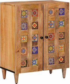 vidaXL Πλαϊνό γραφείο Φυσικό 60 x 33 x 75 cm Στερεό ξύλο μάνγκο