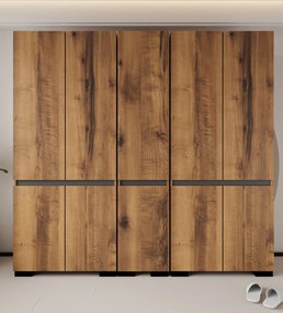 Ντουλάπα Καρυδί / Ανθρακί DREGIU 225x52x210