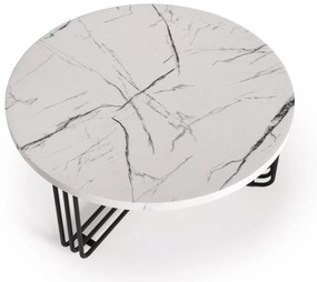 ANTICA coffee table top - white marble, frame - black (2box = 1pc) DIOMMI V-CH-ANTICA-LAW-BIAŁY