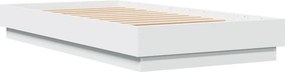 vidaXL Πλαίσιο Κρεβατιού με λυχνίες LED Λευκό 75 x 190 εκ.