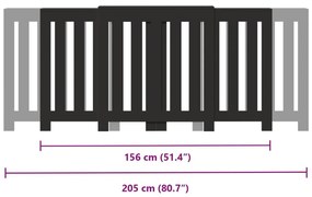 Κάλυμμα Καλοριφέρ Μαύρο 205x21,5x83,5εκ. από Επεξεργασμένο Ξύλο - Μαύρο