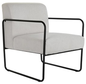 Πολυθρόνα DKD Home Decor Μαύρο πολυεστέρας Λευκό Σίδερο (64 x 74 x 79 cm)
