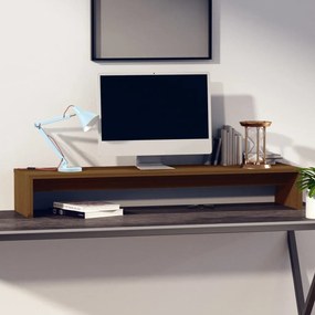 vidaXL Βάση Οθόνης Καφέ 100 x 27 x 15 εκ. από Μασίφ Ξύλο Πεύκου
