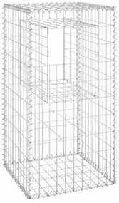 vidaXL Συρματοκιβώτια Στύλοι 2 τεμ. 50 x 50 x 100 εκ. Σιδερένιοι
