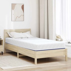 vidaXL Στρώμα Λευκό και Μπλε 90 x 190 cm Ζακάρ ύφασμα