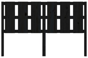 Κεφαλάρι Κρεβατιού Μαύρο 155,5x4x100 εκ. από Μασίφ Ξύλο Πεύκου - Μαύρο