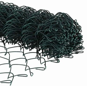 vidaXL Φράχτης αλυσίδας Πράσινο 25 x 0,6 μ Ατσάλι