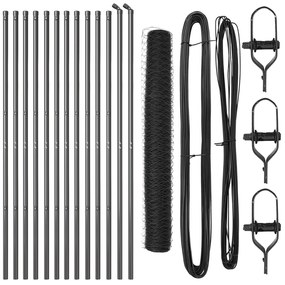 vidaXL Hexagon Fence Γκρι 1.4x25 μ. Χάλυβας